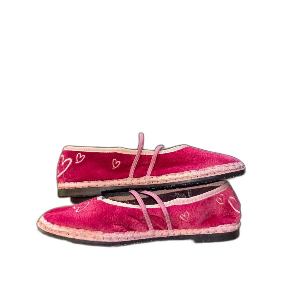 Flabelus Intimately FP Velvet Magenta Flats Sz 7.5 Valentines Romantic feminine - Picture 3 of 11